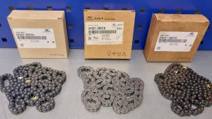 Цепь ГРМ 243212E010 KIA/Hyundai двигатель G4NA/G4NB/G4NC/G4ND 1.8L-2.0L  Контрафакт! Как отличить?