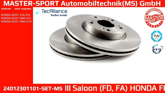 24012301101-SET-MS | BRAKE DISC | Master-Sport-Automobiltechnik (MS) GmbH смотреть онлайн