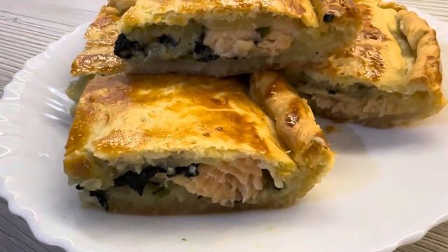 Пирог с семгой с шпинатом смотреть онлайн