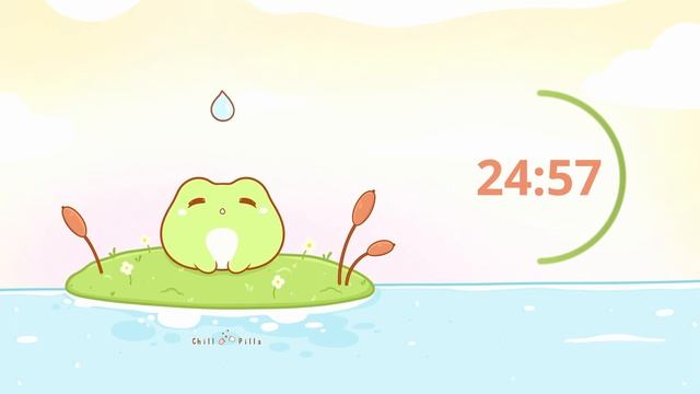 50 Mins timer - Study Timer aesthetic rain with cute frogs #timer #studymusic #asthetic смотреть онлайн