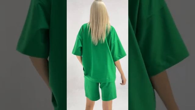 Костюм с шортами летний (зеленый) смотреть онлайн