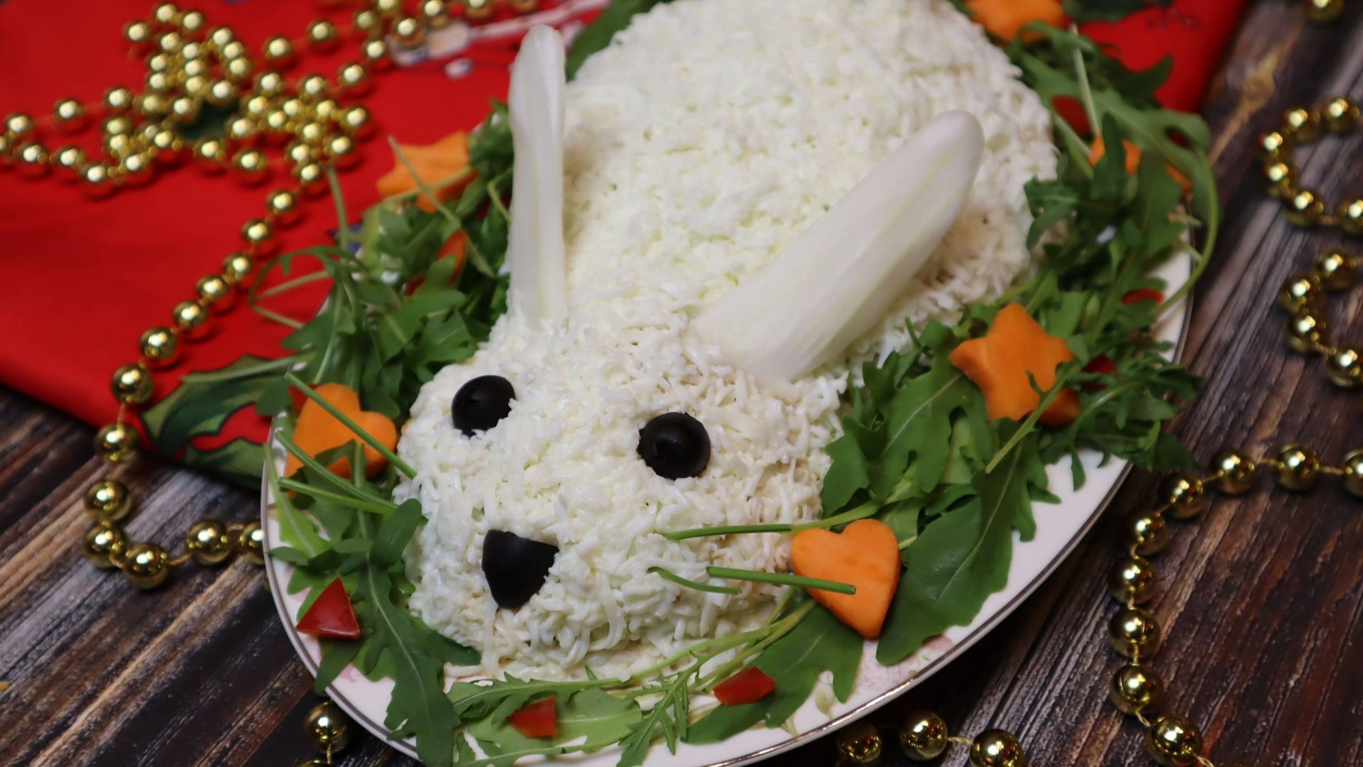 🎄 Салат Кролик на Новый Год/Салат в форме кролика удивит гостей 🎄 смотреть онлайн