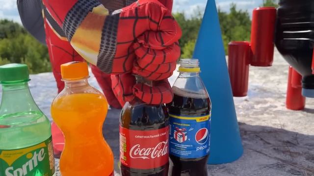 Epic Spiderman Experiment : Coca Cola, Fanta, Pepsi, Sprite, Mirinda and Mentos in Heart Undergroun смотреть онлайн
