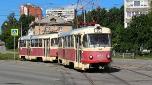 Трамвай Tatra T3SU СМЕ борт. №692/669 маршрут 19 на остановке «улица Пехотинцев»