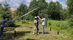 Подготовка и установка свай для дома.Мини-дом-каркасник. Участок с нуля.Часть №4.