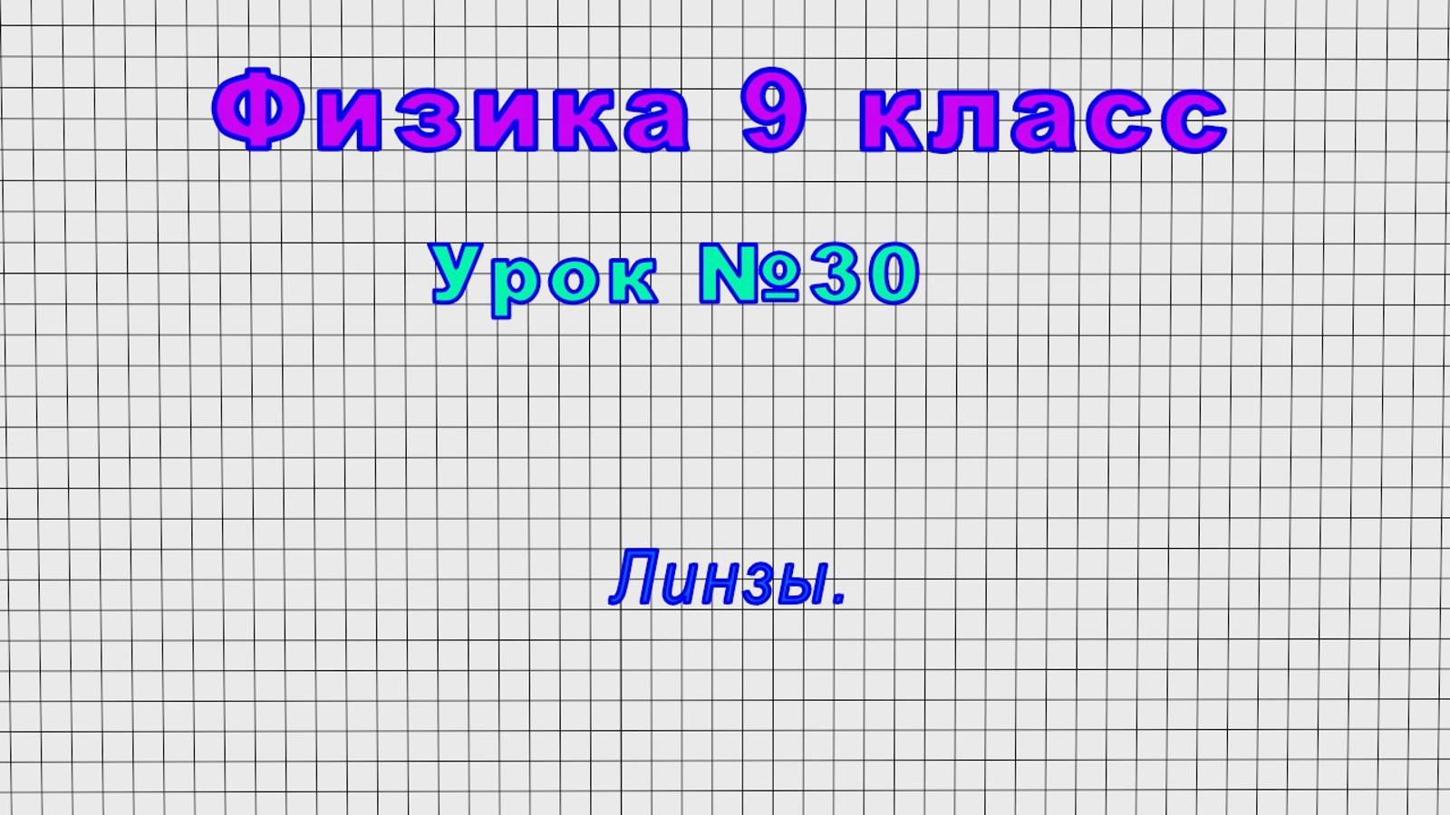 Физика 9 класс (Урок№30 - Линзы.) смотреть онлайн