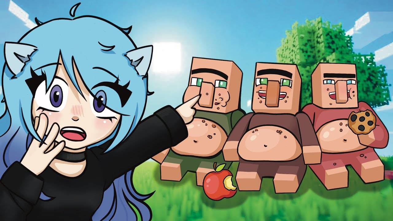 ВСЕ ЖИТЕЛИ СТАЛИ ТОЛСТЫМИ В МАЙНКРАФТ ! МИФФИ ИГРАЕТ MINECRAFT