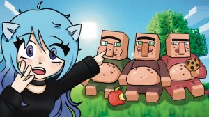 ВСЕ ЖИТЕЛИ СТАЛИ ТОЛСТЫМИ В МАЙНКРАФТ ! МИФФИ ИГРАЕТ MINECRAFT