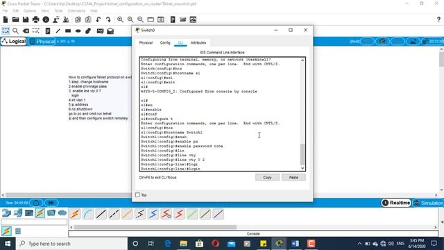 Configuration of telnet on switch practical in packet tracer смотреть онлайн
