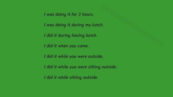 English Lessons for during while when