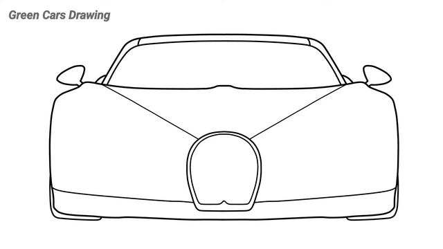 How to draw a Bugatti Chiron step by step (Front view) | Drawing sports car смотреть онлайн