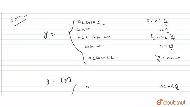 Draw the graph of y = [cos x], x in [0, 2p, where [*] represents the greatest integer function. ... смотреть онлайн