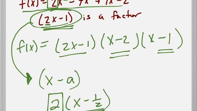 Factor f(x)=2x^3-7x^2+7x-2, given (2x-1) is a factor смотреть онлайн