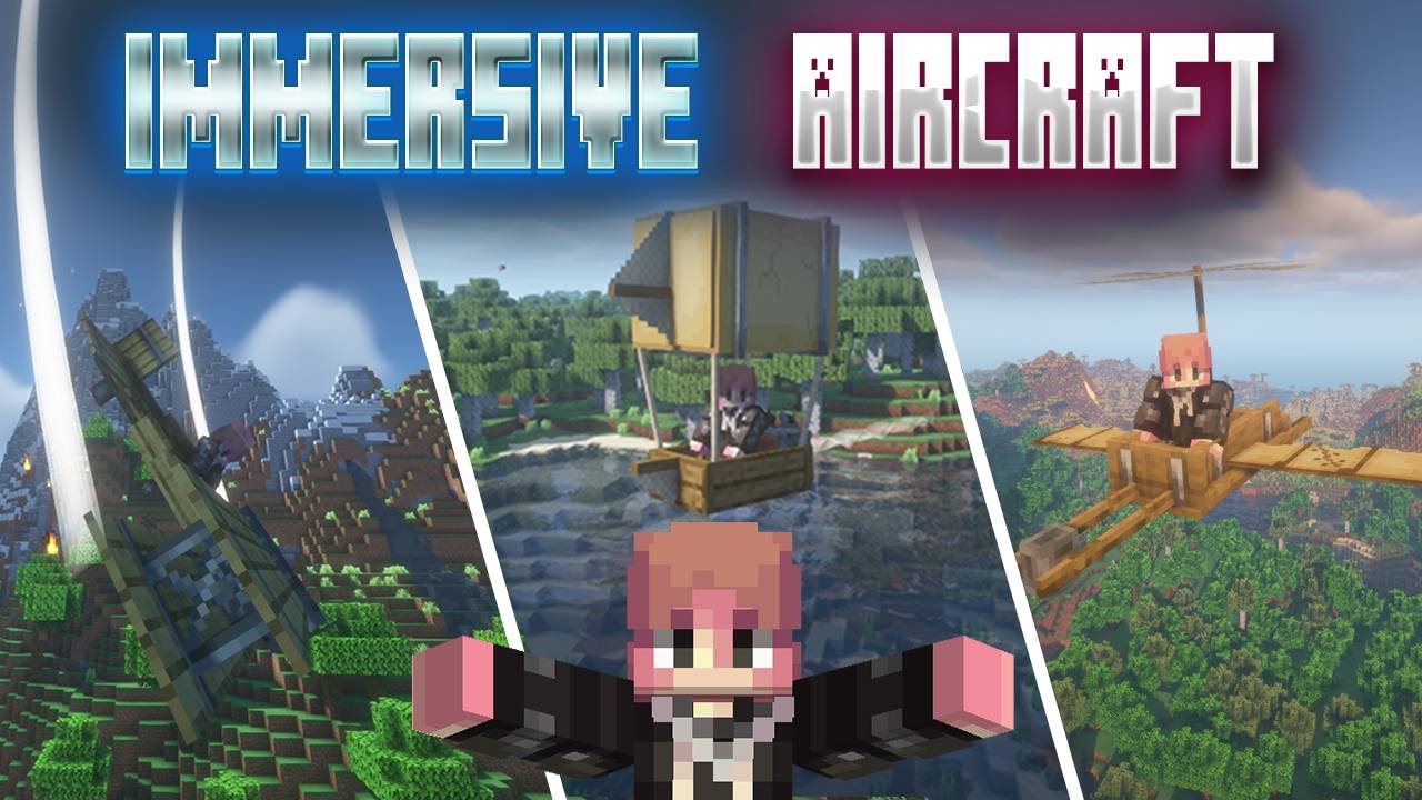 МОД НА ТОПОВЫЕ САМОЛЁТЫ И ВОЗДУШНЫЙ ТРАНСПОРТ В MINECRAFT | Обзор Immersive Aircraft для майнкрафта