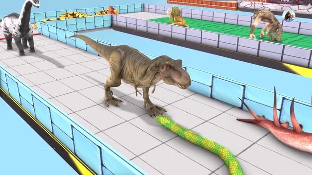 Reptiles Battle - Revolt of Giant Titanoboa vs Dinosaurs vs Wild Animals vs Mammoth Epic Giga T-Rex смотреть онлайн