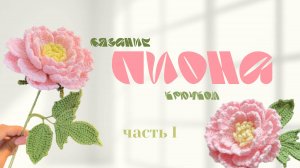 мастер-класс по вязанию ПИОНА крючком I часть 1