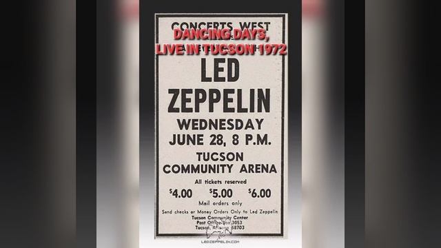 Led Zeppelin - Dancing Days, Live in Tucson 1972 смотреть онлайн