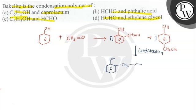 Bakelite is the condensation polymer of:
(a) \( \mathrm{C}_{6} \mat... смотреть онлайн