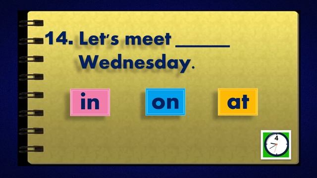 IN, ON, AT - PREPOSITION TEST (for Intermediate Grade) смотреть онлайн