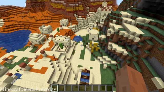 Minecraft 1.15.2 Seed 347: Zombie village stuck between mesa and extreme hills [JAVA] смотреть онлайн