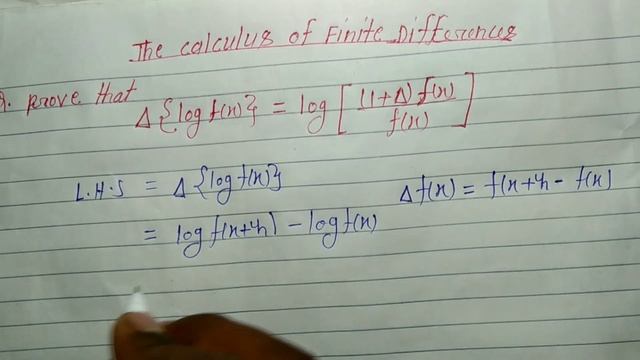 prove that ∆{logf(x)} = log[(1+∆)f(x)/f(x)] | mathstudywithPradum | смотреть онлайн