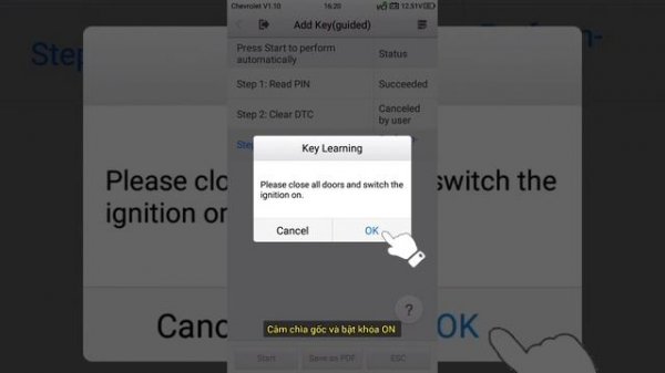 Chevrolet Cruze remote key programming (add key) Autel KM100/IM508