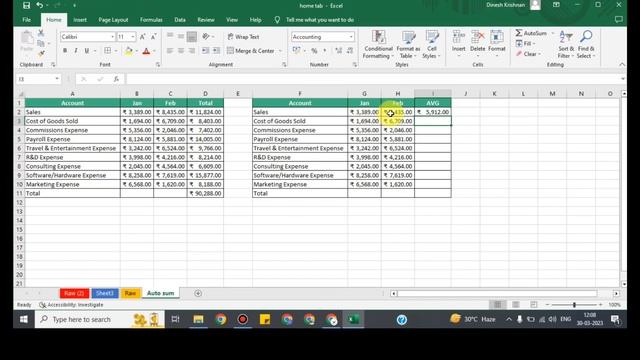 Autosum in tamil | average,min,max,count,Excel in Tamil | Excel beginner to advance | Learning End смотреть онлайн