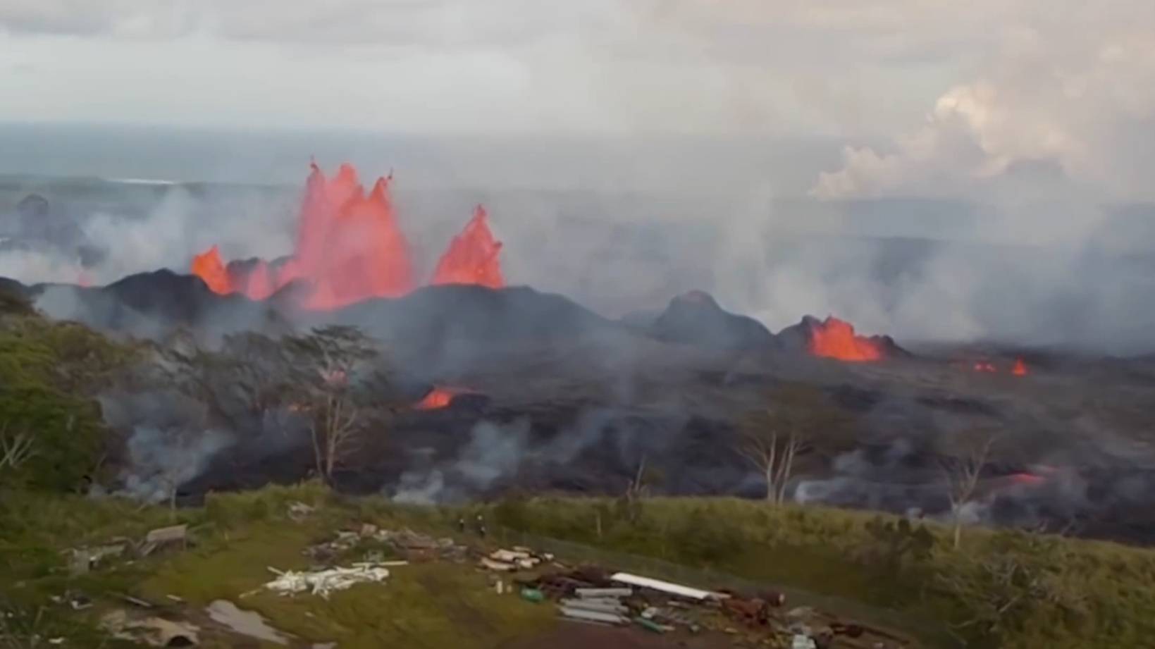 Впечатляющее извержение вулкана Килауэа на Гавайях