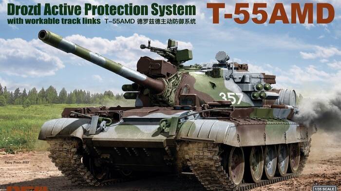 Распаковка Rye Field Model 1 35 RM-5091 T-55AMD Drozd Active Protection System
