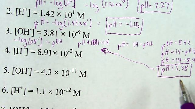 Calculating pH from hydrogen or hydroxide ion concentration смотреть онлайн