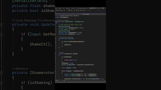 Simple Camera Shake. Unity tutorial #unitytutorial #gamedev #camera #indiegame #unity3d #indiedev смотреть онлайн