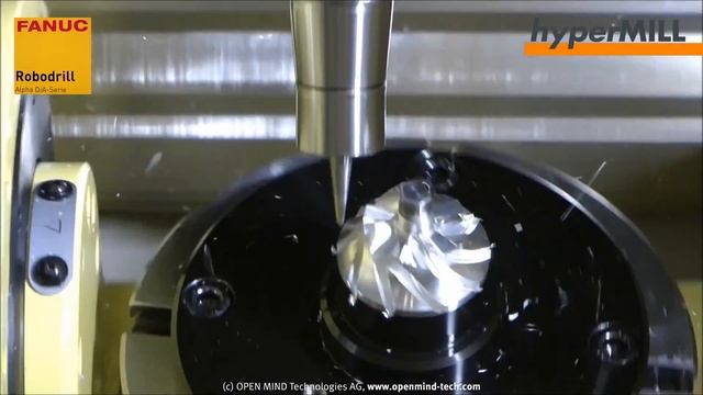 5 Axis Machining: Impeller milling | hyperMILL | CAM | FANUC смотреть онлайн