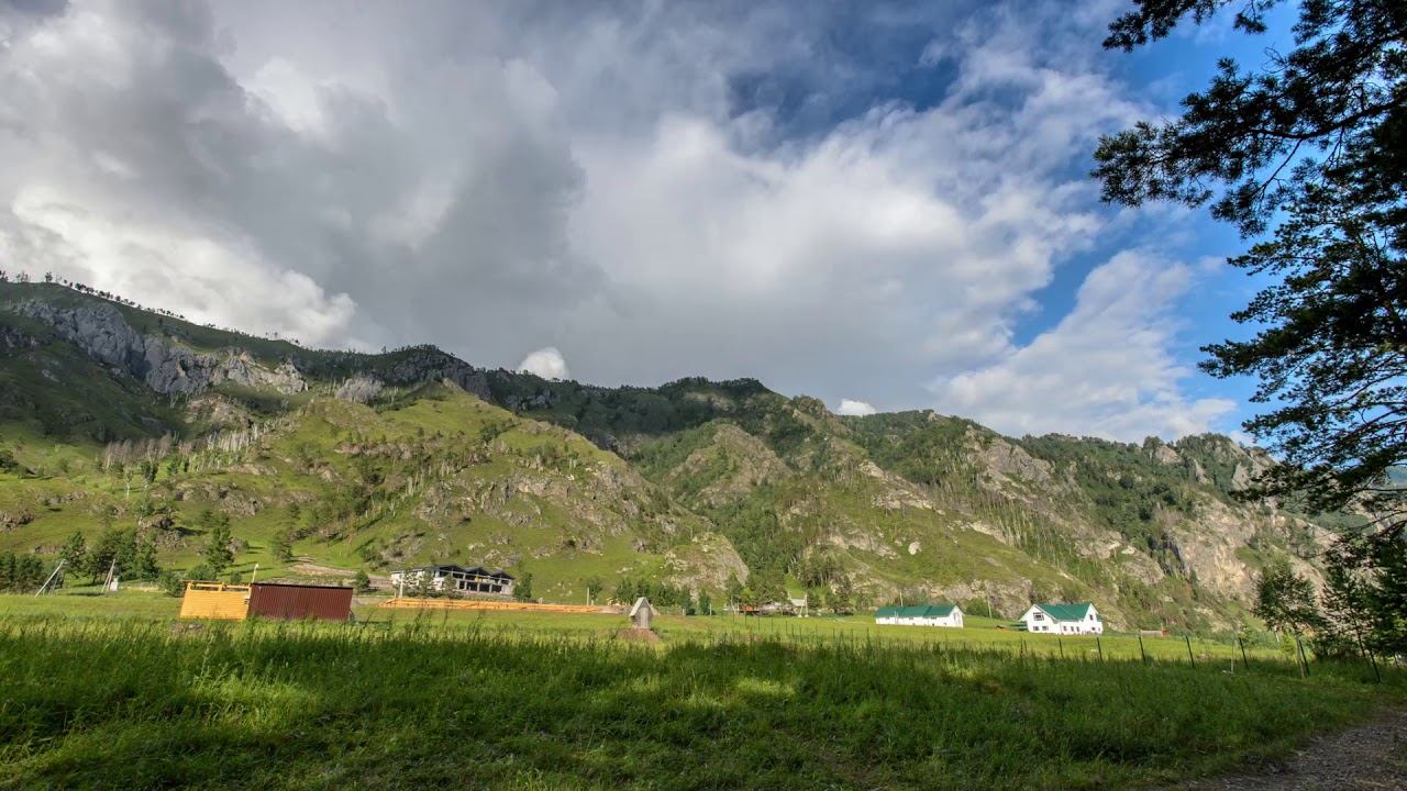 Республика Алтай, поселок Чемал. Time Laps. Наше место отдыха на берегу Катуни.