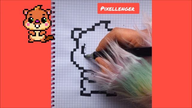 Как рисовать по клеточкам Бобра Простые Рисунки Пиксель Арт How to draw Beaver Simple Pixel Art смотреть онлайн