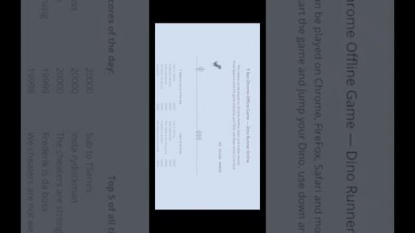 Chrome Dino game world record what is after 99999 points.