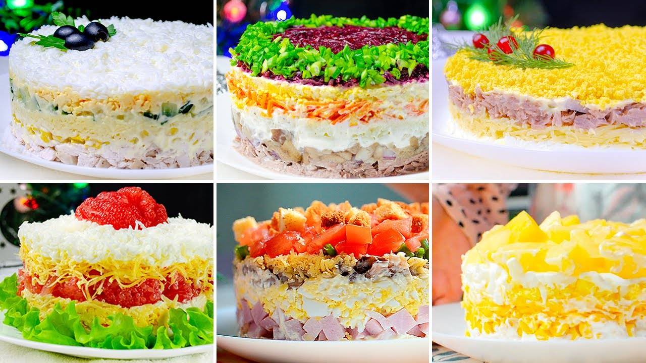 ТОП САЛАТОВ НА НОВОГОДНИЙ СТОЛ! Вкуснейшие и красивейшие салаты которые порадуют ваших гостей! смотреть онлайн