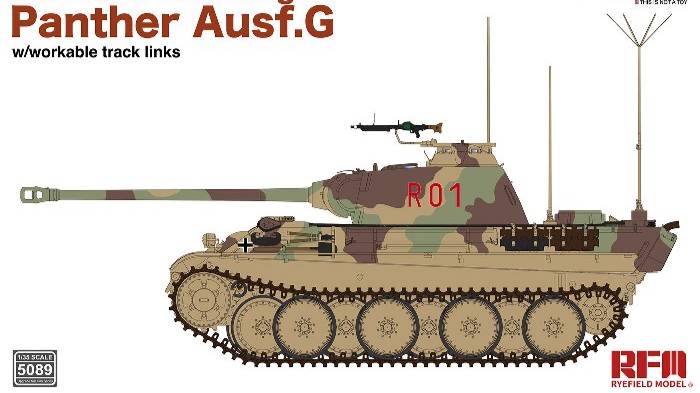 Rye Field Model 1 35 RM-5089 + RM-2045 Panther G W Workable Tracks + Fender & Sideskirts распаковка