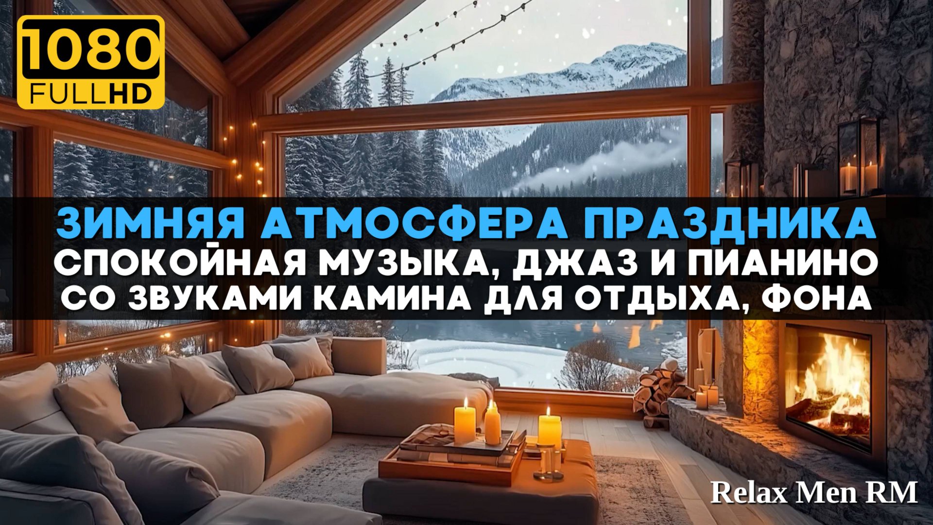 ❄️Зимняя Атмосфера Праздника ☕ Спокойная музыка, джаз и пианино со звуками камина для отдыха, фона смотреть онлайн