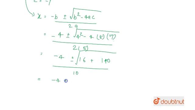Solve the following : `5 x^2 + 4x -7 = 0` смотреть онлайн