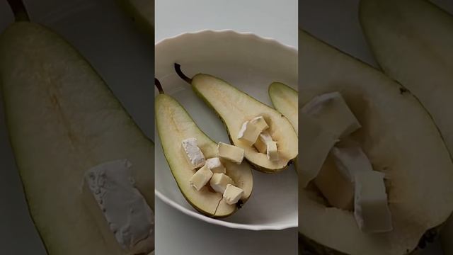 Лёгкий и быстрый рецепт с грушей в духовке. Груша, сыр дор брю, грецкие орехи и мёд. смотреть онлайн