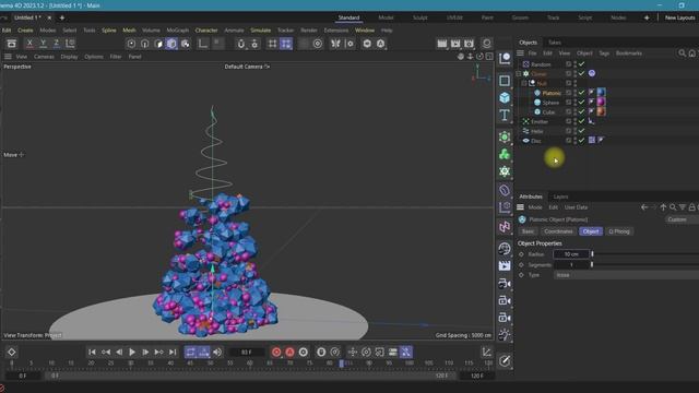 Принцип создание новогодней ёлки в Cinema 4D смотреть онлайн