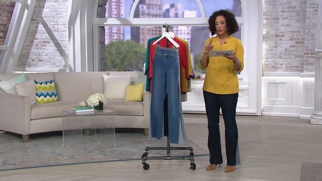 Denim & Co. Classic Denim Boot-Cut Jeans with Reverse Denim Detail on QVC смотреть онлайн