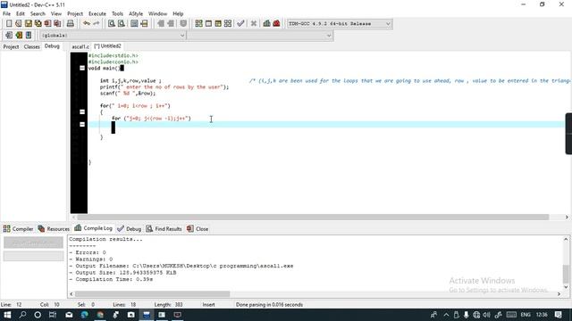 HOW TO WRITE PROGRAM FOR PASCAL TRIANGLE IN C, FOR BEGINNERS смотреть онлайн