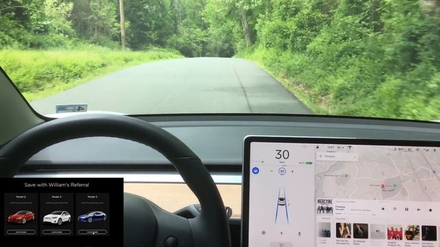 Tesla Autopilot | Model 3 Drives on Road with NO Lane Markings! смотреть онлайн