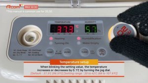 Rcom MAX 50 DO Incubator : Temperature setup