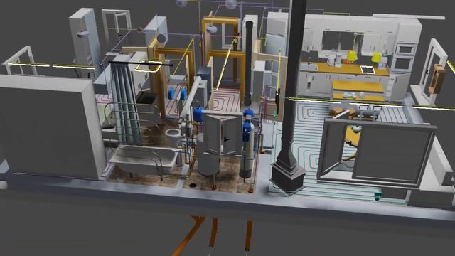 Проект Дома 6х11м / М =1:1 / Все коммуникации / 3D Blender