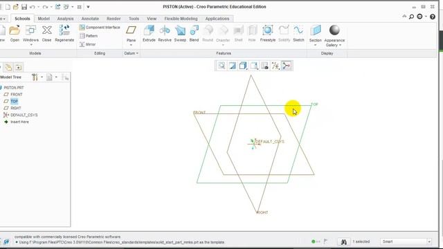 CREO Modeling - Piston Modeling - Part - 1 смотреть онлайн