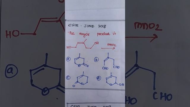 Mno2 | Oxidation | CSIR -JUNE 2018 | Question | CSIR | NET | EXAMINATION | смотреть онлайн