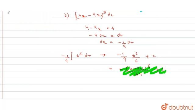 Evaluate : (i) `int(3x+5)^7dx` (ii) `int(4-9x)^(5)dx` (iii) `int(1)/((2-3x)^(4))dx` (iv) смотреть онлайн