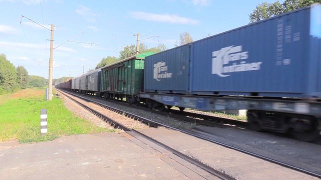 Электровоз БКГ1-009 на участке о.п. Бережок-Крупки / BKG1-009 between Berezhok - Krupki смотреть онлайн
